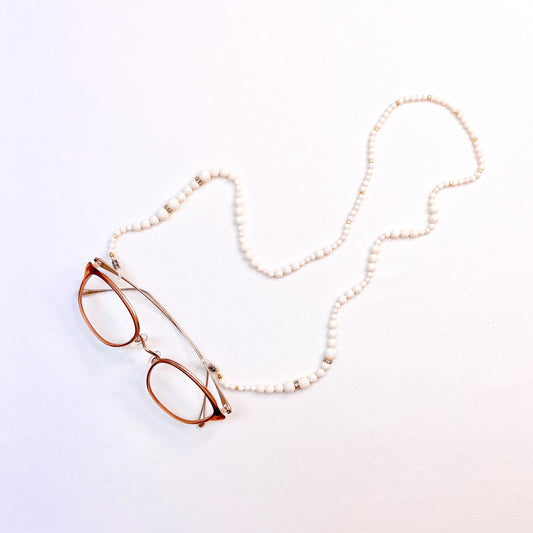 『クリスタルガラスにパールの思い出を』メガネチェーン|Hideko Naka GLASSES / NO.7